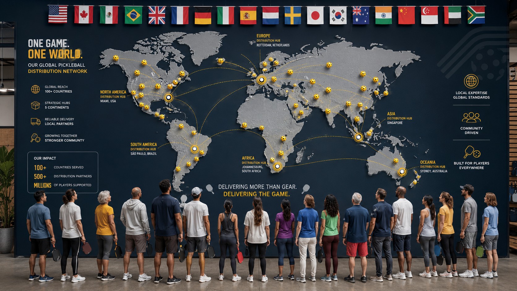 Global pickleball distribution network
